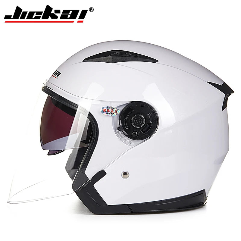 JIEKAI -512 Motorcycle double lens half helmet Cascos Para Moto Racing helmets ABS Helmet Moto Casque for Women/Men Casco Moto