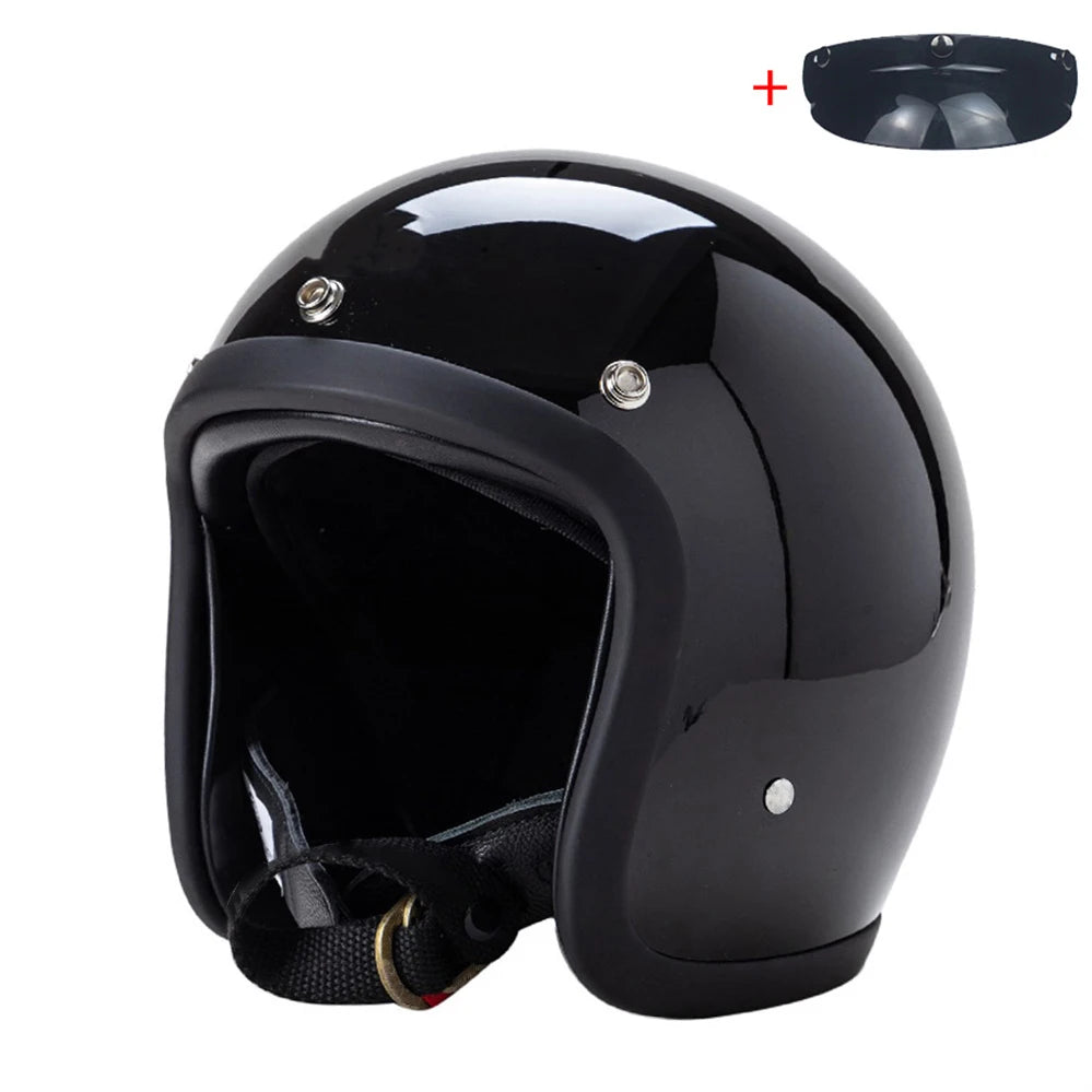 Vintage 500TX Open Face Motorcycle Helmet Retro Scooter Riding 3/4 Jet Casco Moto Capacete Japanese Korea Style BLD