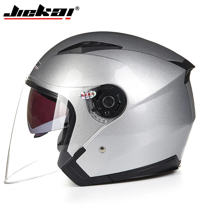 JIEKAI -512 Motorcycle double lens half helmet Cascos Para Moto Racing helmets ABS Helmet Moto Casque for Women/Men Casco Moto