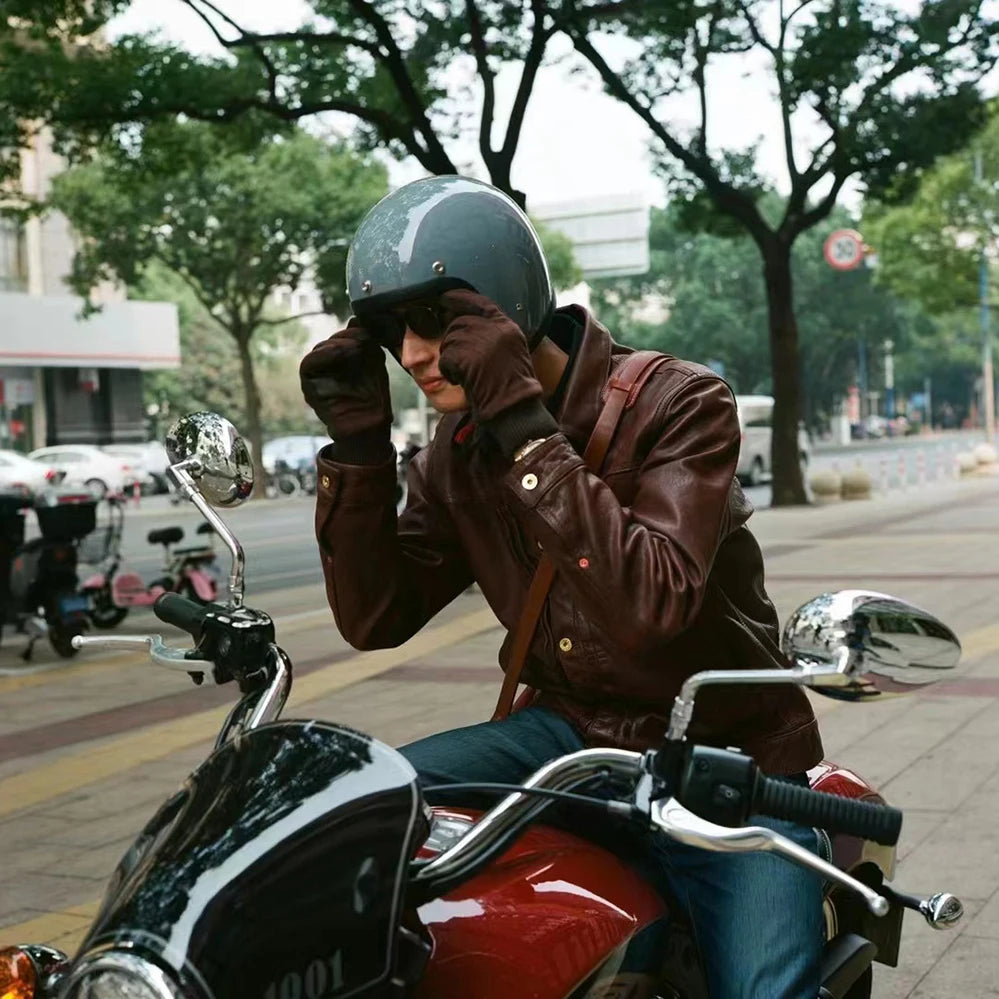 Vintage 500TX Open Face Motorcycle Helmet Retro Scooter Riding 3/4 Jet Casco Moto Capacete Japanese Korea Style BLD