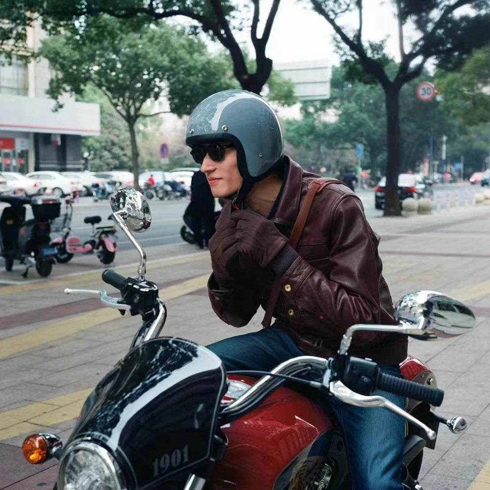 Vintage 500TX Open Face Motorcycle Helmet Retro Scooter Riding 3/4 Jet Casco Moto Capacete Japanese Korea Style BLD